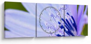 Obraz - kvet (s hodinami) (90x30 cm)