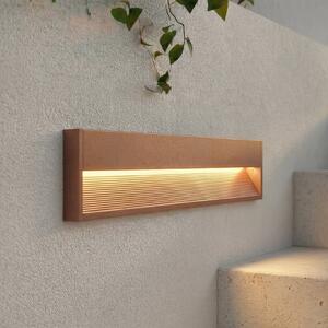 Lucande LED nástenné svietidlo Trevin, 60 cm, IP65, hliník, Hnedá / hrdzavá, Hliník, Moderný, Zapustené hranaté