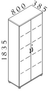 NABYTOK-DIZAJNOVY.SK - Kancelárska skriňa KOMFORT, 80×38,5×183,5 cm, dvere 5/5, javor – S585 12
