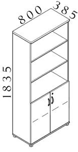 NABYTOK-DIZAJNOVY.SK - Kancelárska skriňa KOMFORT, 80×38,5×183,5 cm, dvere 2/5, javor – S582 12