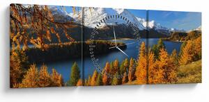 Obraz - Jeseň v Alpách (s hodinami) (90x30 cm)