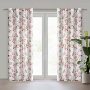 Dekorstudio Záves AVANI 140x250 cm biely s ružami stredná tienivosť 100% polyester