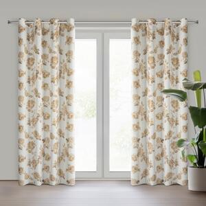 Dekorstudio Záves AVANI 140x250 cm biely s ružami stredná tienivosť 100% polyester