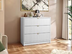 Mirjan24 Komoda Razimo 3SZ, Farby: Biely velvet 5903211293986
