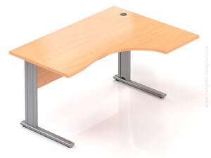 NABYTOK-DIZAJNOVY.SK - BPR18 11 - Kancelársky stôl rohový pravý Komfort, kovová podnož, 140x70 / 100x76 cm, buk