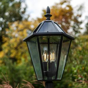 Solárne exterierové LED svietidlo LONDON, čierne, výška 227 cm, IP44, Čierna, Hliník, Starožitný, Vonkajší veľký svietník s jedným svetlom