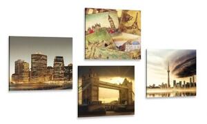 Set obrazov tajuplné mestá - 4x 40x40