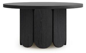 Čierny okrúhly konferenčný stolík v dekore duba ø 78 cm Soft – Woodman