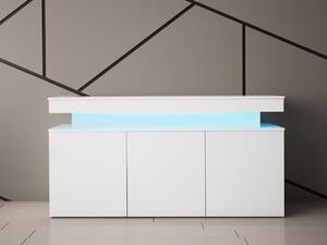 Mirjan24 Skrinka s LED osvetlením Lestirola 3D 160, Farba: biela / biely lesk 5903211283840