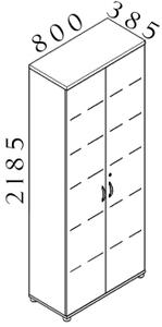 NABYTOK-DIZAJNOVY.SK - Kancelárska skriňa KOMFORT, 80×38,5×218,5 cm, dvere 5/5, buk – S686 11