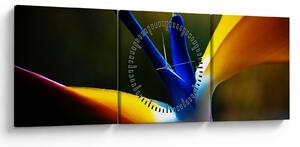 Obraz - Exotický kvet (s hodinami) (90x30 cm)
