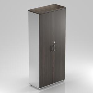 NABYTOK-DIZAJNOVY.SK - Kancelárska skriňa KOMFORT, 80×38,5×183,5 cm, dvere 5/5, gaštan/sivá – S585 07