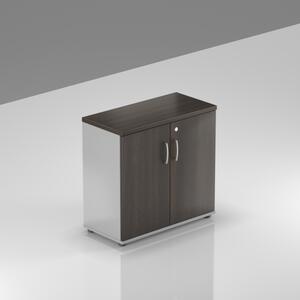 NABYTOK-DIZAJNOVY.SK - Kancelársky regál KOMFORT, 80×38,5×76 cm, dvere 2/2, gaštan/sivá – SB282 07