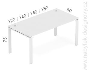 Kancelársky stôl EPIC, 120cm, kovová podnož U (Kancelársky stôl EPIC, 120cm, kovová podnož U)