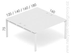 Kancelársky stôl EPIC (2.osoby), 120cm, kovová podnož U (Kancelársky stôl pre viac osôb, 120cm, kovová podnož U)
