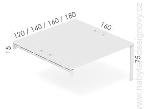 Kancelársky oporný stôl EPIC (2.osoby), 120cm, kovová podnož U (Kancelársky oporný pre viac osôb, 120cm, kovová podnož U)