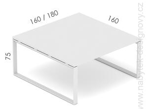 Konferenčný stôl EPIC (viac os.), 180cm, oceľová podnož O, (doska v celku) (Konferenčný stôl pre viac osôb, 180cm, oceľová podnož O)