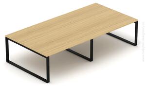 NABYTOK-DIZAJNOVY.SK - DESK32O Konferenčný stôl pre viac osôb, 320/400cm, oceľová podnož O, dub/čierna