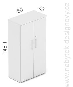 NABYTOK-DIZAJNOVY.SK - DE484 Kancelárska skriňa so 4 policami, výškou 148,1 cm a šírkou 80 cm, dvere krídlové, dub/čierna