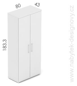 NABYTOK-DIZAJNOVY.SK - DE585 Kancelárska skriňa s 5 policami, výškou 183,3cm a šírkou 80cm, dvere krídlové, dub/čierna