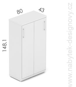 NABYTOK-DIZAJNOVY.SK - DE484DP Kancelárska skriňa so 4 policami, výškou 148,1 cm a šírkou 80 cm, dvere posuvné, dub/čierna