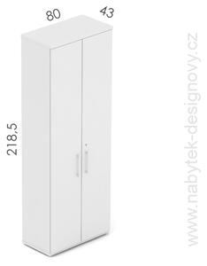 NABYTOK-DIZAJNOVY.SK - DE686 Kancelárska skriňa so 6 policami, výškou 218,5cm a šírkou 80cm, dvere krídlové, dub/čierna
