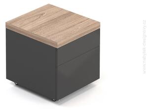Kontajner SOLID, pojazdný s 2 zásuvkami, šírka 50cm, hlobka 60cm, výška 59cm (Kontajner SOLID, pojazdný s 2 zásuvkami, šírka 50cm, hĺbka 60cm, výška 59cm)