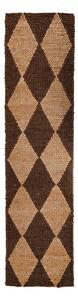 Hnedý/v prírodnej farbe ručne tkaný behúň s prímesou juty 80x230 cm Effie Diamond – Flair Rugs