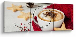 Obraz - Cappuccino (s hodinami) (90x30 cm)