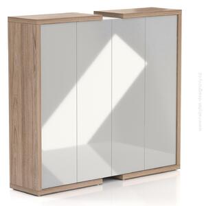 Manažérska skriňa SOLID, 4 dverová, policová (5 poschodí políc vo všetkých sekciach), výška 187,6 cm, dĺžka 211,2 cm (Manažérska skriňa SOLID, 4 dverová, policová, výška 187,6 cm, dĺžka 211,2 cm, hĺbka 50 cm)