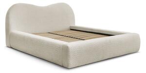 Béžová čalúnená dvojlôžková posteľ s úložným priestorom s roštom 180x200 cm Orlane – Bobochic Paris