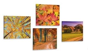Set obrazov príroda v jesenných farbách - 4x 40x40