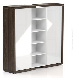 NABYTOK-DIZAJNOVY.SK - DL51952UA Manažérska skriňa SOLID, 2 dverová, policová, výška 187,6 cm, dĺžka 191,2 cm, hĺbka 50 cm, brest royal/biela