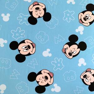 Jerry Fabrics Bavlnené napínacie prestieradlo 90x200 + 25 cm - Mickey "Blue 02"
