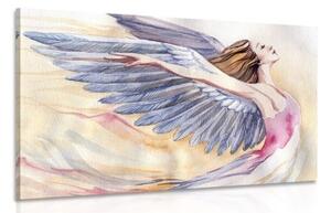 Obraz slobodný anjel s fialovými krídlami - 120x80