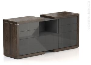Manažérska skriňa SOLID, 3 dverová, 4 zásuvky, 1 polica, výška 83,5 cm, dĺžka 191,2 cm (Manažérska skriňa SOLID, 3 dverová, 4 zásuvky, 1 polica, výška 83,5 cm, dĺžka 191,2 cm, hĺbka 50 cm)