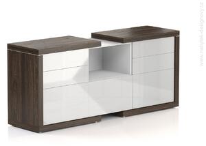 NABYTOK-DIZAJNOVY.SK - DL21922 Manažérska skriňa SOLID, 3 dverová, 4 zásuvky, 1 polica, výška 83,5 cm, dĺžka 191,2 cm, hĺbka 50 cm, brest royal/biela