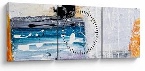 Obraz - Abstraktné ťahy (s hodinami) (90x30 cm)