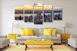 5-dielny obraz panoráma mesta New York - 100x50