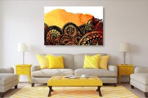 Obraz Mandala oranžový akvarel - 60x40