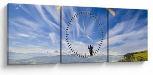 Obraz - Paragliding (s hodinami) (90x30 cm)