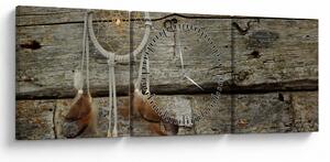 Obraz - Lapač snov (s hodinami) (90x30 cm)