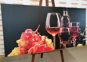 Obraz talianske víno a hrozno - 100x50