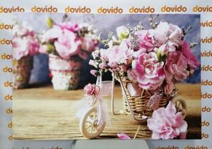 Obraz romantický ružový karafiát vo vintage nádychu - 60x40