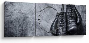 Obraz - Boxerské rukavice (s hodinami) (90x30 cm)