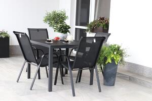 Záhradný jedálenský set Viking M + 4x kovová stolička Ramada