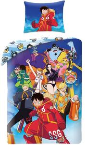 Posteľné obliečky z mikrovlákna One Piece – motív Luffy a posádka Straw Hat - 70x90 cm + 140x200 cm