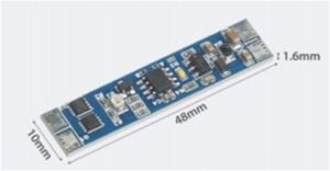 Bezdotykový vypínač LED pásu do hliníkového profilu, stmievateľný, 12 V 96 W / 24 V 192 W (KM-VBS-04L) (KM KM-VBS-04L RF 8-10CM 12V-96W, 24V-192W)
