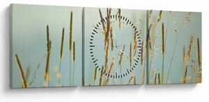 Obraz - Lúčny okamih (s hodinami) (90x30 cm)