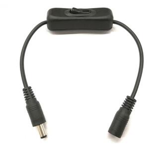 Medzišnúrový vypínač pre LED pásy 12/24 V, čierna (KM-VM-01) (KM KM-VM-01 ČIERNY)